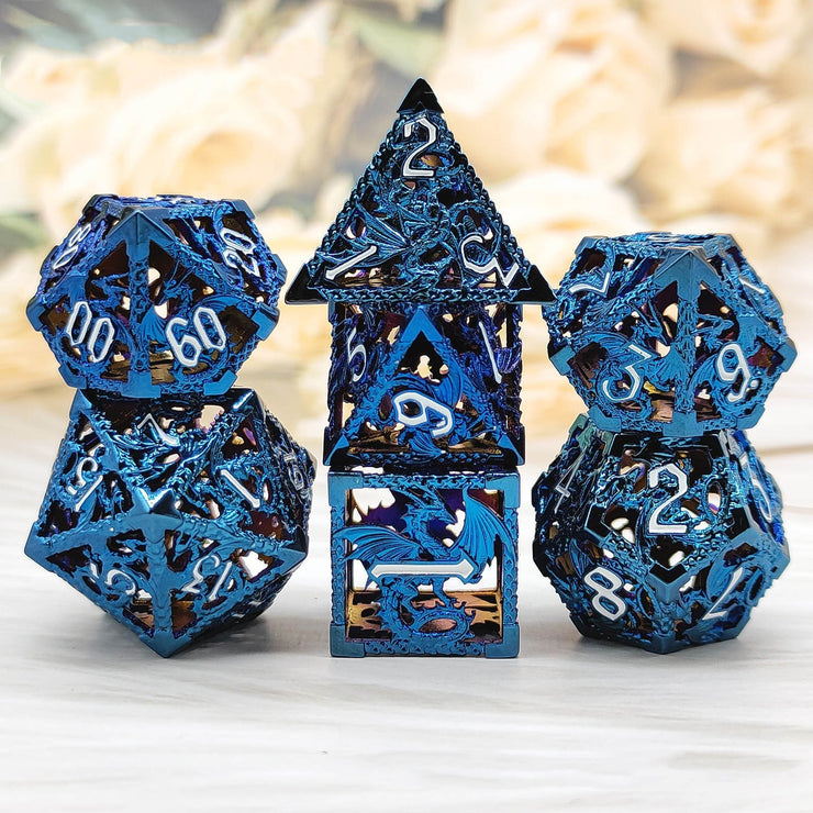 Metal Hollow Dice Board Game Polyhedral Dice Suit