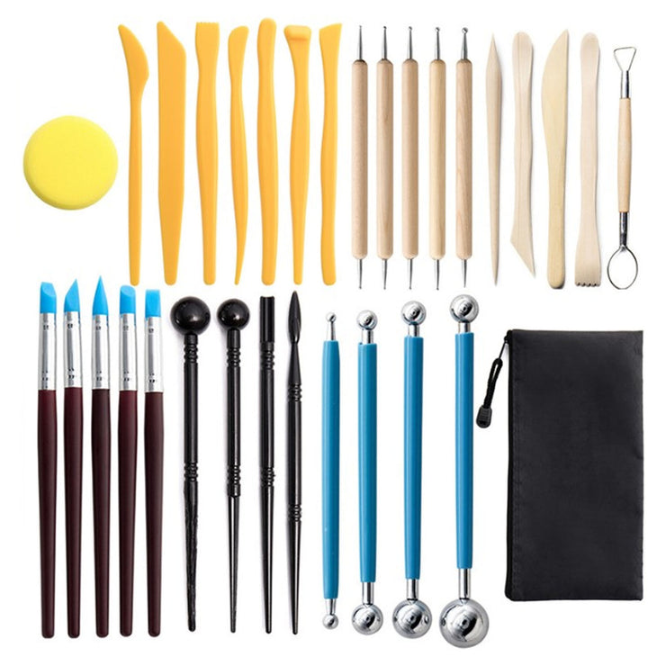 32 Piece Set Pottery Sculpting Tool Multifunctional Ceramic Clay Crafts Carving Tools for Beginner