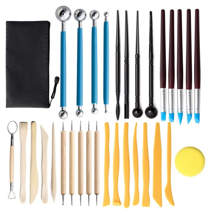 32 Piece Set Pottery Sculpting Tool Multifunctional Ceramic Clay Crafts Carving Tools for Beginner