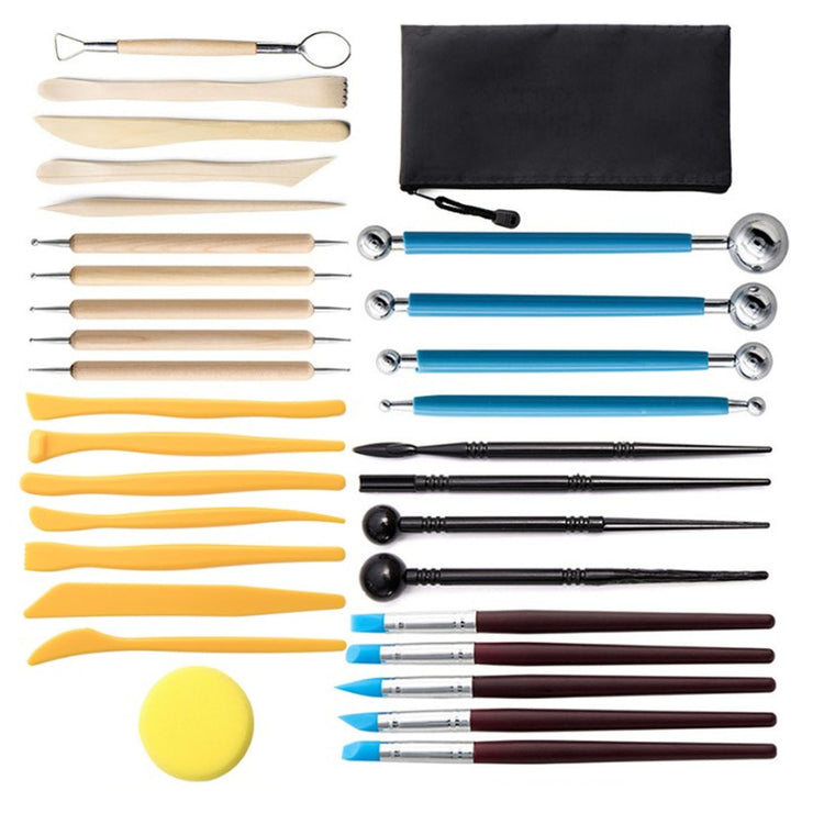 32 Piece Set Pottery Sculpting Tool Multifunctional Ceramic Clay Crafts Carving Tools for Beginner