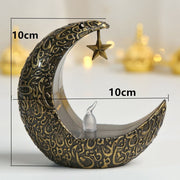 Star Moon Candlestick Arabian Lantern Electric Candle Lamp Storm