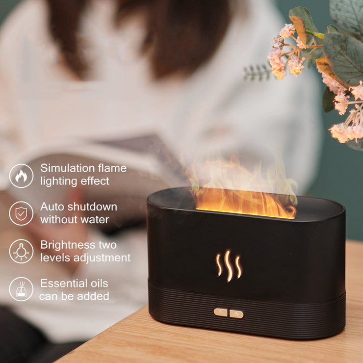 180ML USB Fragrance Essential Oil Diffuser Simulation Flame Ultrasonic Aroma Air Humidifier Home Office Air Freshener Diffusers