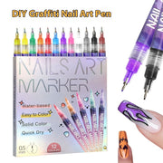 Nail Art Graffiti Pen 12 Colors Acrylic Paint Painted