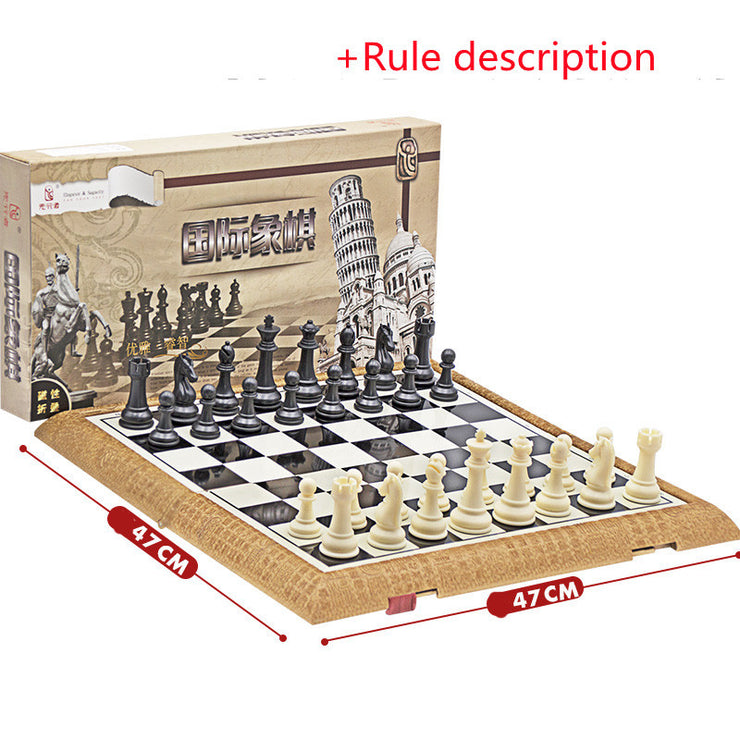 Large Children's Game For Chess With Magnetic Board Chess Pieces